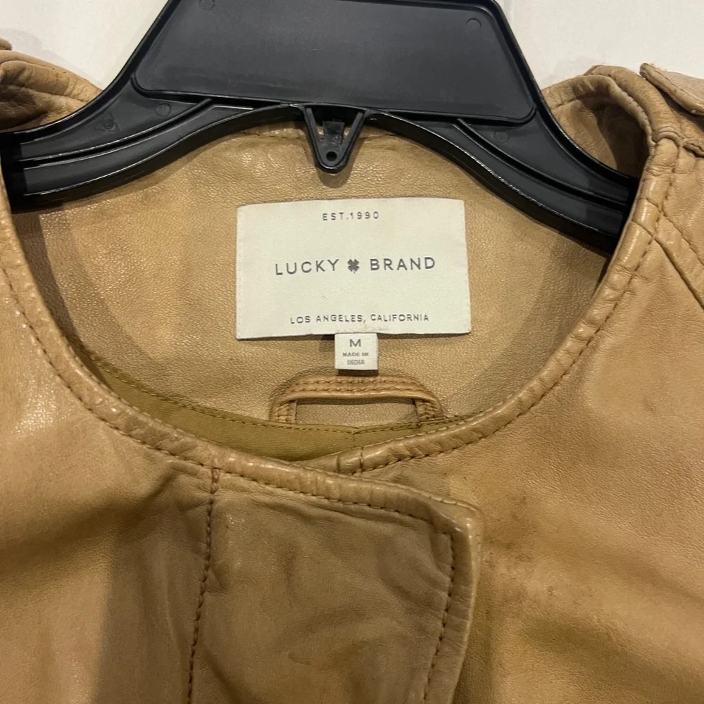 Lucky Brand Women's Tan Leather Jacket - Picture 7 of 7